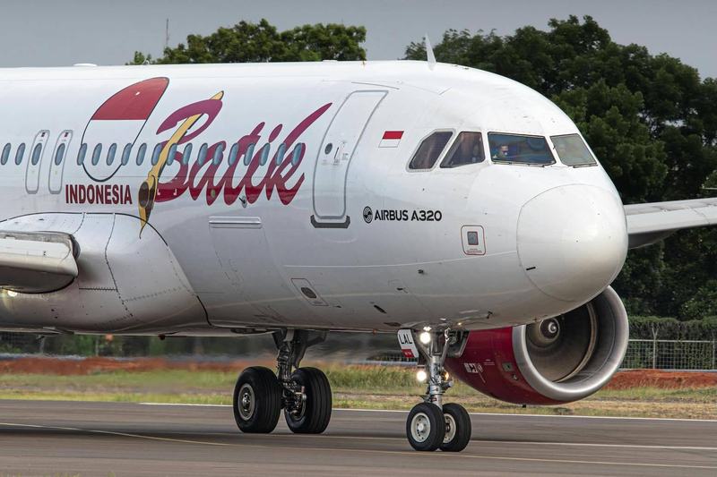 Batik Air Airbus A320 at a regional airport in Indonesia