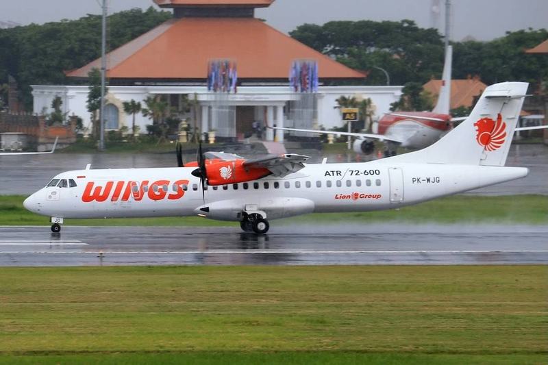 Wings Air ATR 72-600 turboprop at a local airport in Indonesia